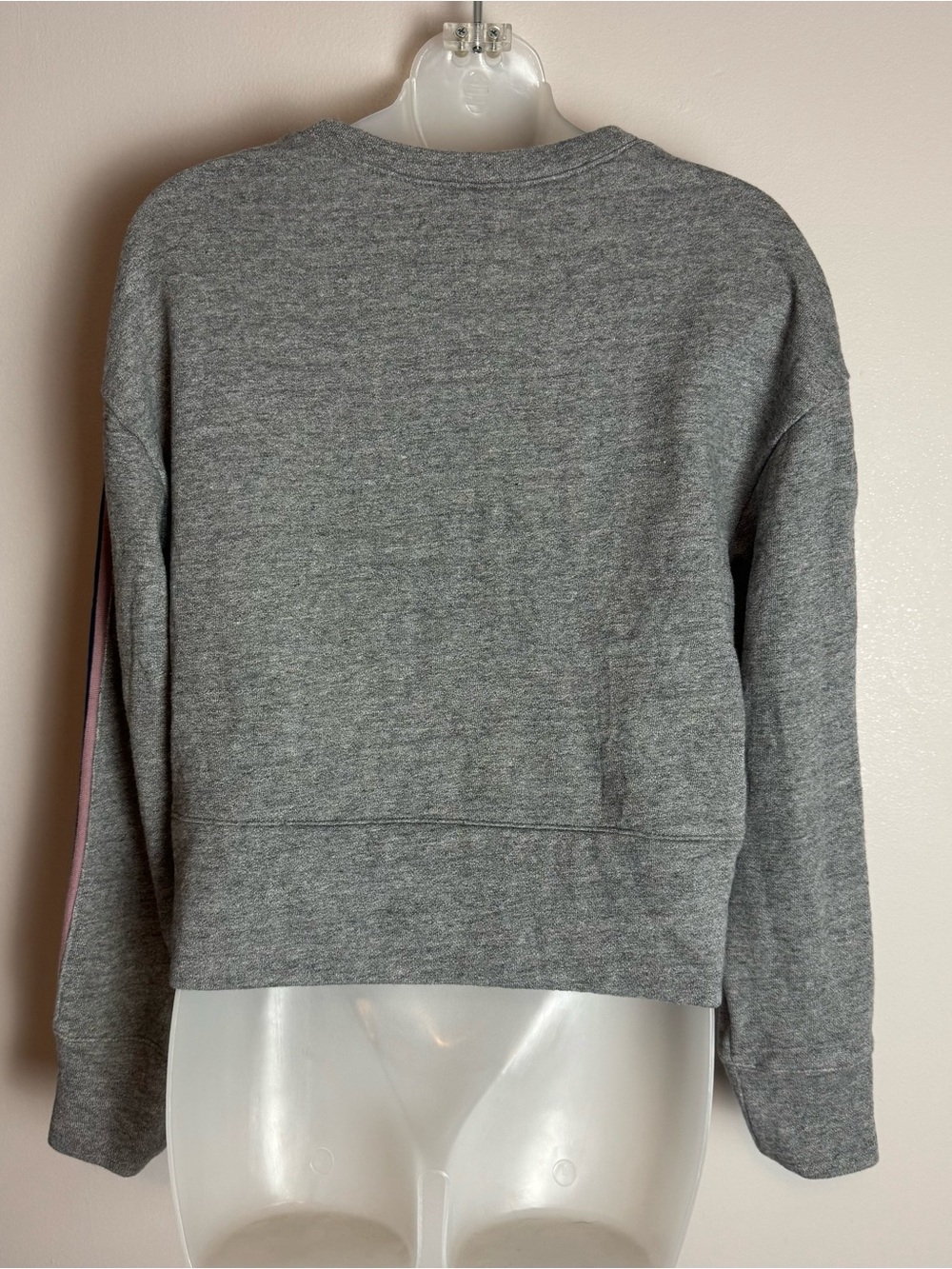 Madewell Gray Rainbow Stripe Cropped Crewneck Sweatshirt Size Medium - Picture 10 of 12